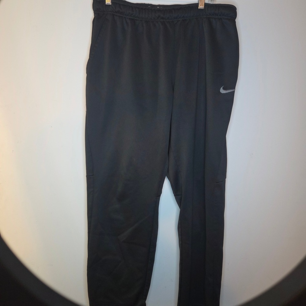 Nike Dri-FIT Mens XL Black Training Pants Athletic Sweatpants Embroidered Swoosh